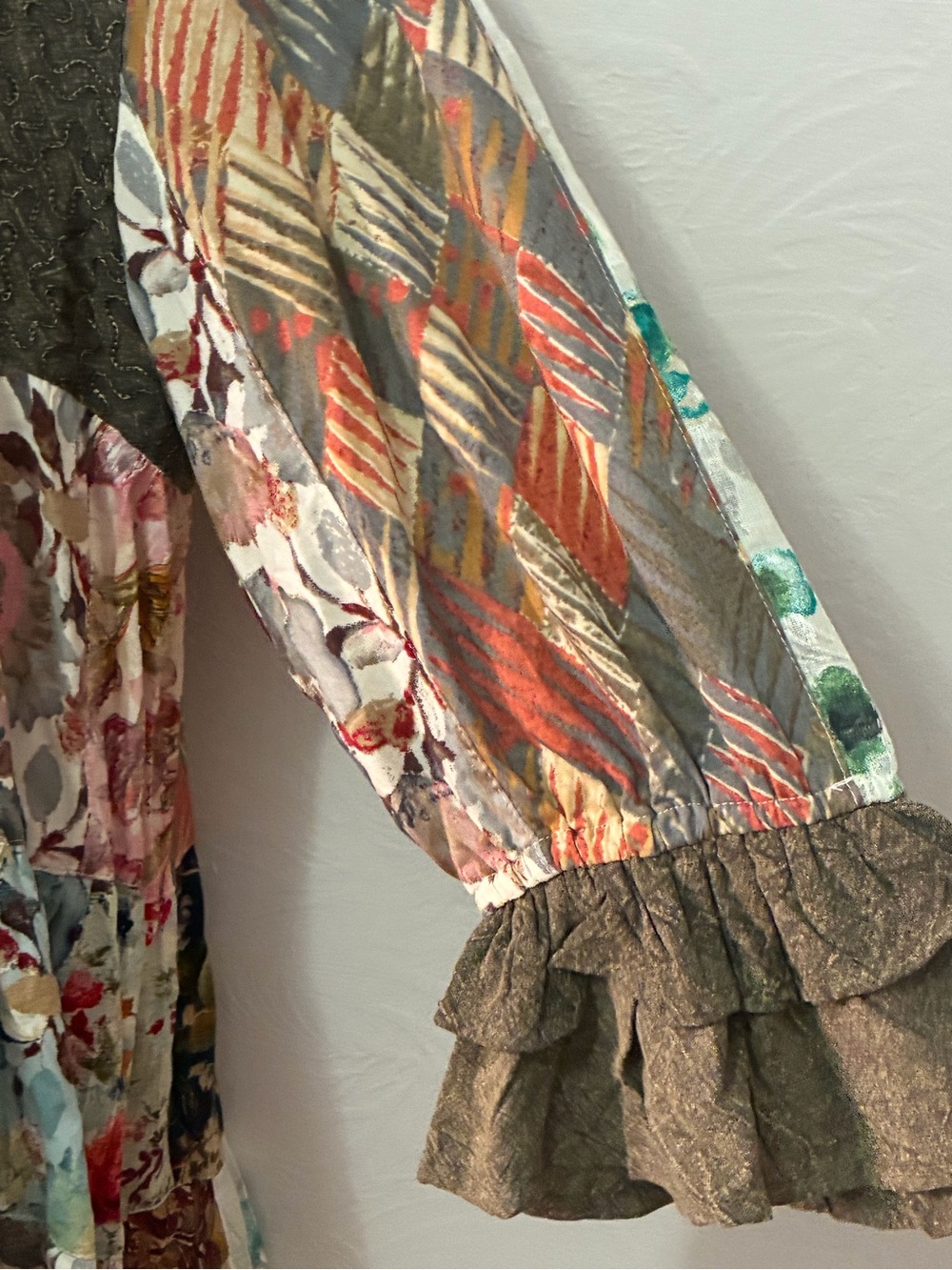 Young Threads Patchwork And Embroidered Tiered Mini Dress/Tunic NWOT size Large - Picture 10 of 16
